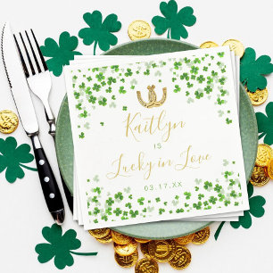 Gelukkig Verliefd St. Patrick's Day Bruidsborrel Servet