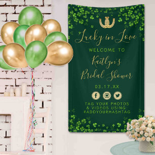 Gelukkig Verliefd St. Patrick's Day Bruidsfeest Bo Spandoek