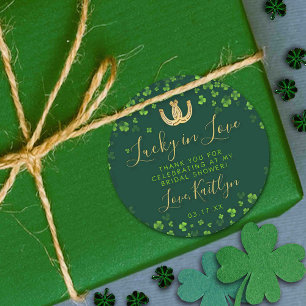 Gelukkig Verliefd St. Patrick's Day Bruidsfeest Ronde Sticker