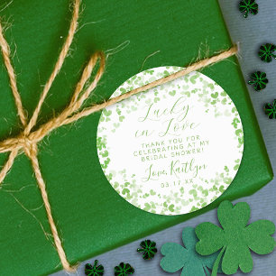 Gelukkig Verliefd St. Patrick's Day Bruidsfeestje Ronde Sticker