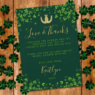 Gelukkig Verliefd St. Patrick's Day Bruidsontbijt Bedankkaart