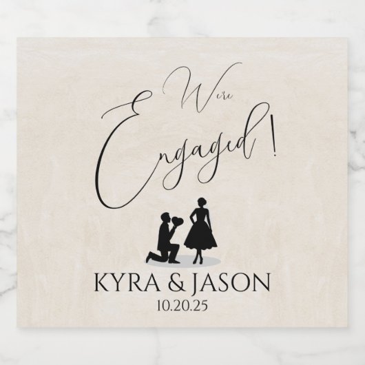 Gelukkig Verloving Sparkling Wijnetiket (Enkel label)