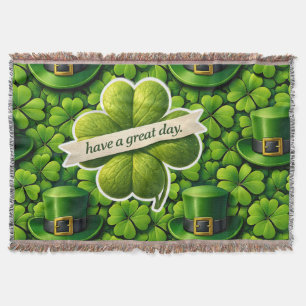Gelukkig vierbladige klaver St. Patrick's Day Patr Deken