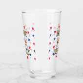 Gelukkig vierde juli, gouden, rode witte blauwe st glas (Rechts)