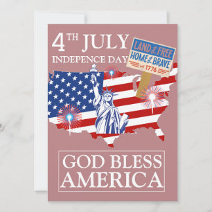 Gelukkig vierde juli Onafhankelijkheidsdag Amerika Feestdagenkaart