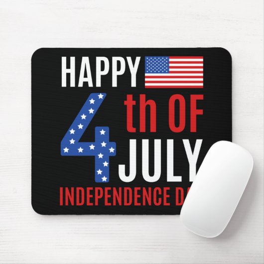 Gelukkig vierde juli Onafhankelijkheidsdag Muismat (Met muis)