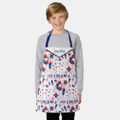 Gelukkig vierde juli Red Blue Cute Party Schort (Gedragen)