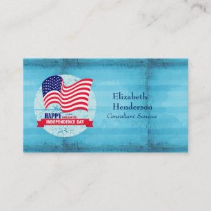 Gelukkig vierde van juli Amerikaanse vlag Illustra Visitekaartje