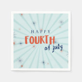 Gelukkig Vierde Vuurwerk 4th van Juli Feestservett Servetten (Voorkant)