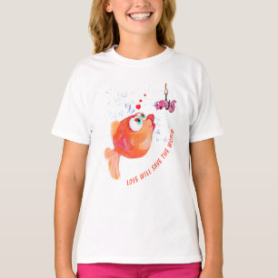 Gelukkig Vis en Worm T-Shirt Grappig - Aangepaste