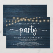 Gelukkig-voor-altijd-feestje,  String Lights Elope Kaart (Voorkant / Achterkant)