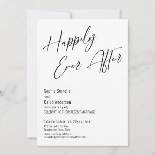 Gelukkig voor Altijd Modern Elegant Zwart & Wit Kaart