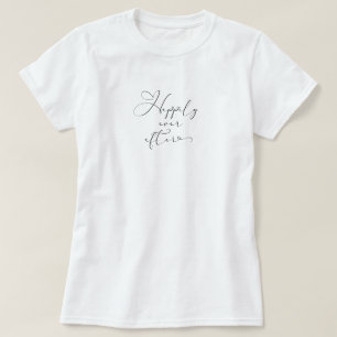 Gelukkig Voor Altijd Zwarte Typografie Bruid Trouw T-shirt