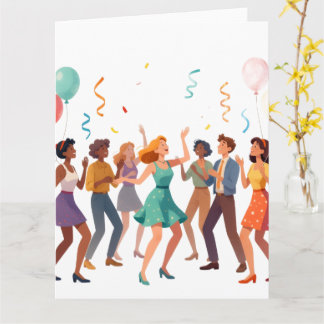 Gelukkig vrienden dansfeest viering kaart