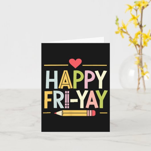 Gelukkig Vrij-yay Grappig Leraar Leven Weekend Pun Kaart (Gele Bloem)