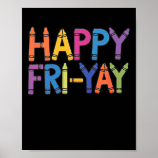 Gelukkig Vrij-yay Grappige Leraar Leven Weekend Pu Poster