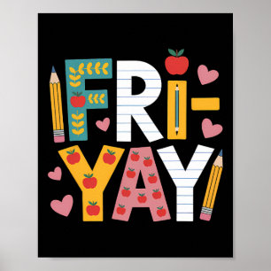 Gelukkig Vrij-yay Leraar Fry Yay Vrijdag Weekend S Poster