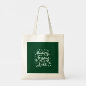 Gelukkig, vrolijk, vrij, dankbaar, Kerstmis Tote Bag (Achterkant)