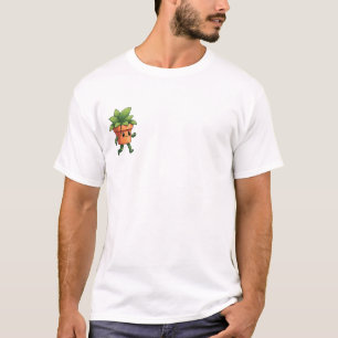 Gelukkig Wandelende Potplant Karakter met Barst T-shirt