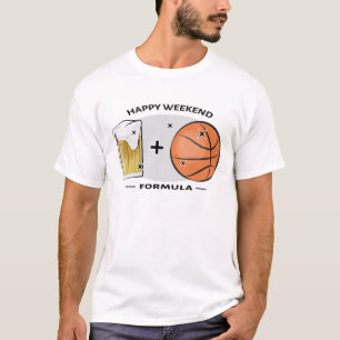Gelukkig Weekend Formule - Bier en Basketbal T-shirt