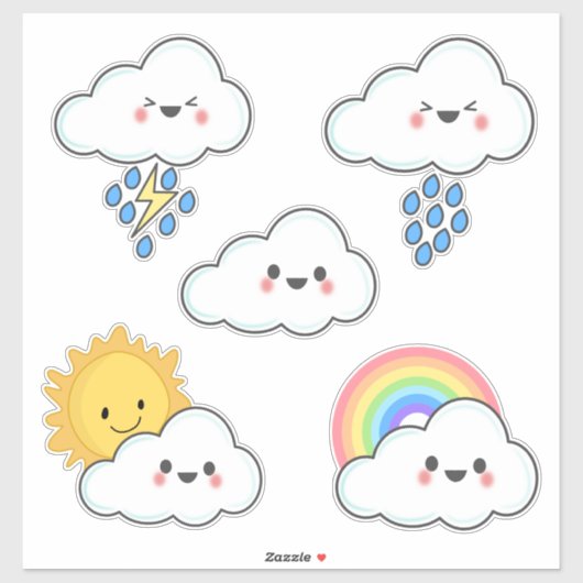 Gelukkig weer Cloud Sticker (Vel)