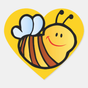 GELUKKIG WEINIG LEUKE HONING INSE VAN DE CARTOON HART STICKER