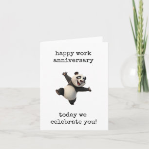 Gelukkig werkjubileum, vier jou, panda beer kaart