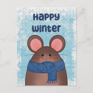 Gelukkig Winter Muis Ansichtkaart Feestdagenkaart