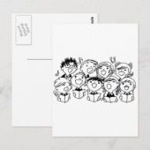 Gelukkig zingende kinderen briefkaart (Voorkant / Achterkant)
