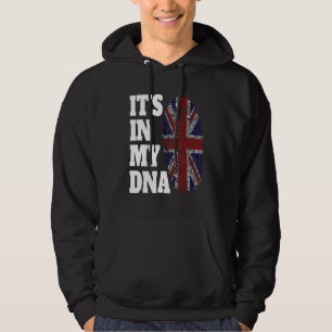 Gelukkig zit het in mijn DNA Vlag Engeland UK Brit Hoodie