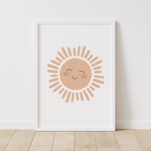 Gelukkig Zon Neutraal Kinderkamer Decoratie Poster