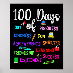 Gelukkige 100 dag van school leraar Kind jongen me Poster