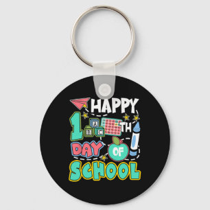 Gelukkige 100 dagen school appel leraar leerling p sleutelhanger