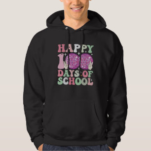 Gelukkige 100 dagen school Disco Bal Groovy Retro Hoodie