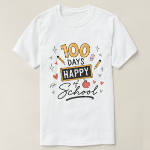 Gelukkige 100 dagen school leerkracht kleuterschoo t-shirt