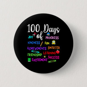 Gelukkige 100 dagen school leraar kind jongen meis ronde button 5,7 cm