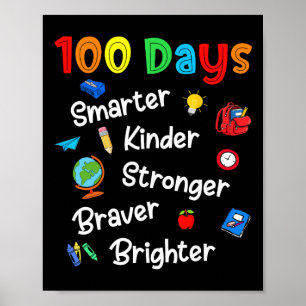 Gelukkige 100 dagen school leraar kinderen jongens poster