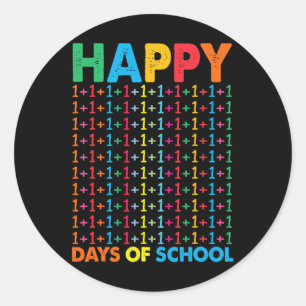 Gelukkige 100 dagen school wiskunde nummers kinder ronde sticker
