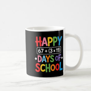 Gelukkige 100 dagen school wiskunde vergelijking 1 koffiemok
