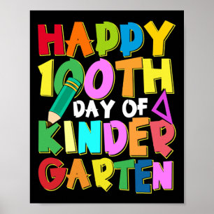 Gelukkige 100 Dagen van Kleuterschool Kinder 100st Poster