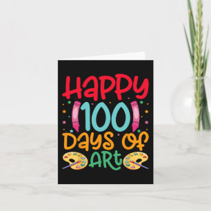 Gelukkige 100 dagen van kunstschool leraren meisje kaart