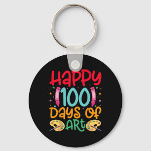 Gelukkige 100 dagen van kunstschool leraren meisje sleutelhanger