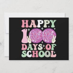 Gelukkige 100 Dagen van School Disco Ball Groovy R Kaart