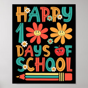 Gelukkige 100 dagen van schoolleraar student 100e  poster