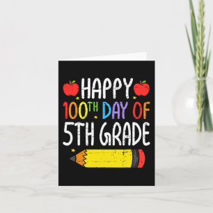 Gelukkige 100e dag van de 5e klas leraar studenten kaart