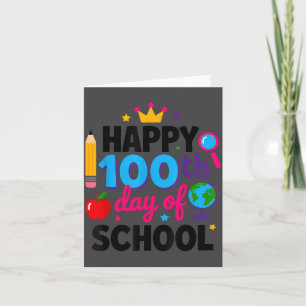 Gelukkige 100e schooldag 100 dagen slimmer leerkra kaart