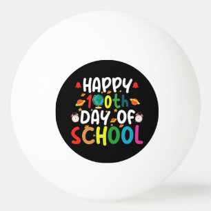 Gelukkige 100e Schooldag Leraar Student Pingpongballen