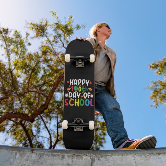 Gelukkige 100e Schooldag Leraar Student Skateboard (Buiten 1)