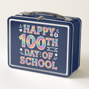 Gelukkige 100e Schooldag Tie Dye Regenboog 100 Dag