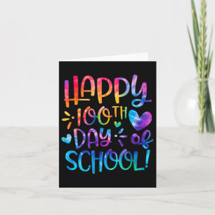 Gelukkige 100ste Dag van de School Tie Dye Rainbow Kaart